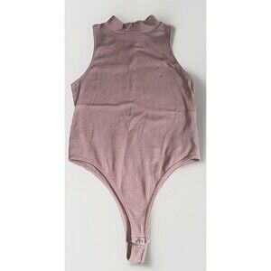 Gypsy Jade Brown Ribbed Sleeveless Mockneck Bodysuit S/M
